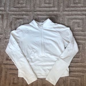 White Lululemon Quarterzip! Warm but not too hot!